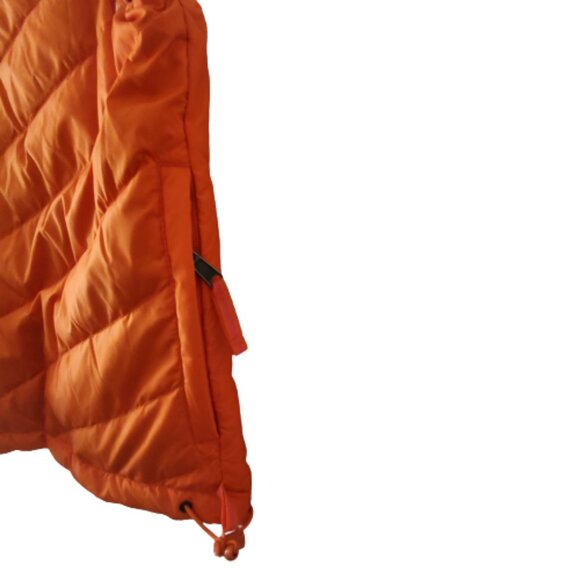 Women's Quilted Sleeveless Reversible Puffer Jacket Vest Neon Pink/Orange, Large - Picture 9 of 12